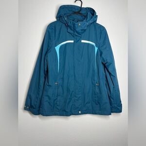 ZeroXposur Women's Hooded Heavy Winter Ski Coat Blue Turquoise Size M Full Zip
